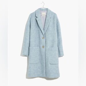 Madewell Light Blue Wool Boucle Elmcourt coat